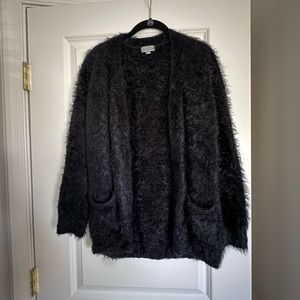Fluffy black cardigan